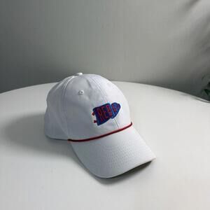 Imperial White Baseball Cap with Red and Blue Embroidery
